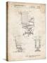 PP648-Vintage Parchment Exercising Office Chair Patent Poster-Cole Borders-Stretched Canvas