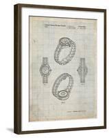 PP651-Antique Grid Parchment Luxury Watch Patent Poster-Cole Borders-Framed Giclee Print