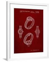 PP651-Burgundy Luxury Watch Patent Poster-Cole Borders-Framed Giclee Print
