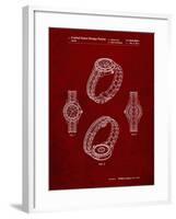 PP651-Burgundy Luxury Watch Patent Poster-Cole Borders-Framed Giclee Print
