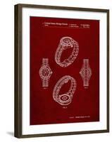 PP651-Burgundy Luxury Watch Patent Poster-Cole Borders-Framed Giclee Print