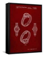 PP651-Burgundy Luxury Watch Patent Poster-Cole Borders-Framed Stretched Canvas