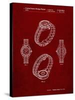 PP651-Burgundy Luxury Watch Patent Poster-Cole Borders-Stretched Canvas