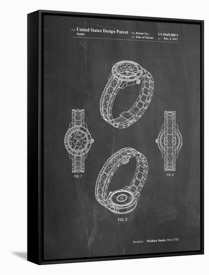 PP651-Chalkboard Luxury Watch Patent Poster-Cole Borders-Framed Stretched Canvas