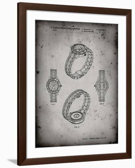 PP651-Faded Grey Luxury Watch Patent Poster-Cole Borders-Framed Giclee Print