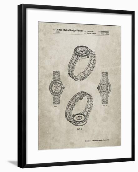 PP651-Sandstone Luxury Watch Patent Poster-Cole Borders-Framed Giclee Print