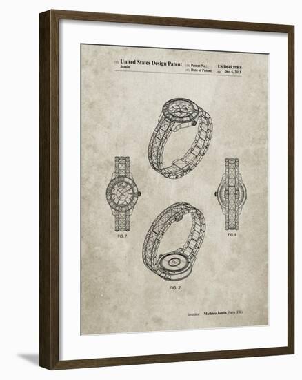 PP651-Sandstone Luxury Watch Patent Poster-Cole Borders-Framed Giclee Print