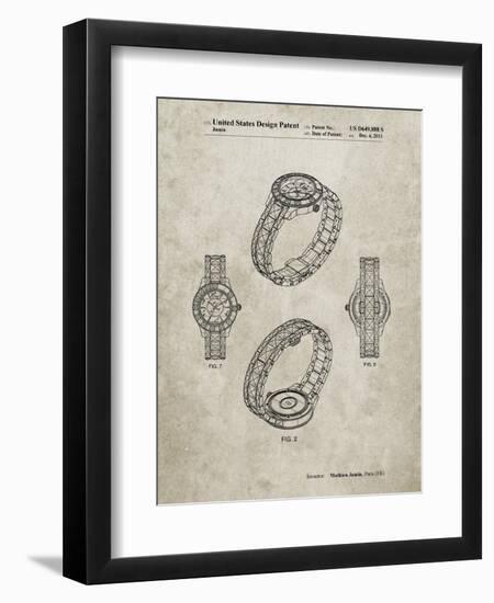 PP651-Sandstone Luxury Watch Patent Poster-Cole Borders-Framed Giclee Print