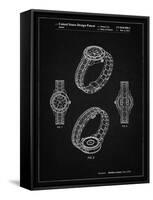 PP651-Vintage Black Luxury Watch Patent Poster-Cole Borders-Framed Stretched Canvas