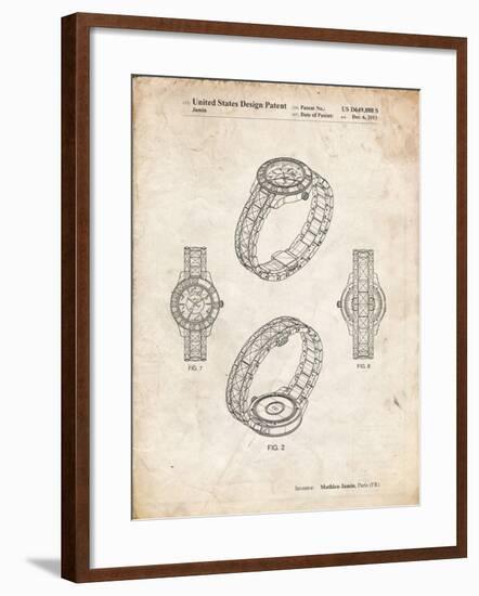 PP651-Vintage Parchment Luxury Watch Patent Poster-Cole Borders-Framed Giclee Print