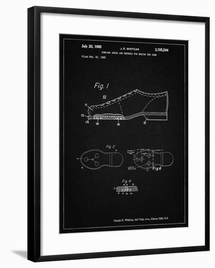 PP655-Vintage Black Vintage Bowling Shoes Patent Poster-Cole Borders-Framed Giclee Print