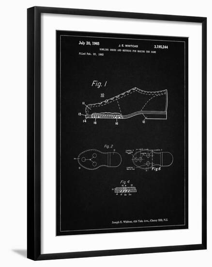 PP655-Vintage Black Vintage Bowling Shoes Patent Poster-Cole Borders-Framed Giclee Print