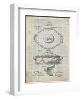 PP657-Antique Grid Parchment Haviland Covered Serving Dish Canvas Art-Cole Borders-Framed Giclee Print