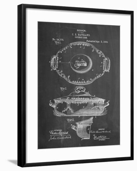 PP657-Chalkboard Haviland Covered Serving Dish Canvas Art-Cole Borders-Framed Giclee Print