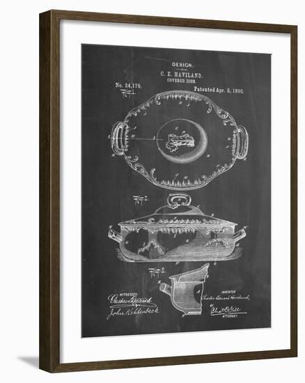 PP657-Chalkboard Haviland Covered Serving Dish Canvas Art-Cole Borders-Framed Giclee Print