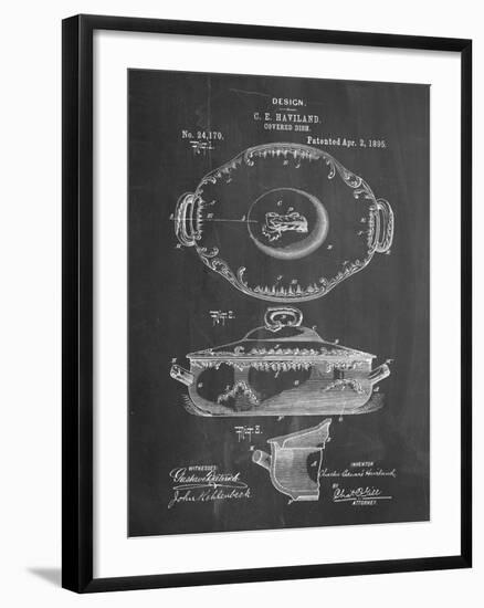 PP657-Chalkboard Haviland Covered Serving Dish Canvas Art-Cole Borders-Framed Giclee Print