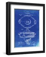 PP657-Faded Blueprint Haviland Covered Serving Dish Canvas Art-Cole Borders-Framed Giclee Print