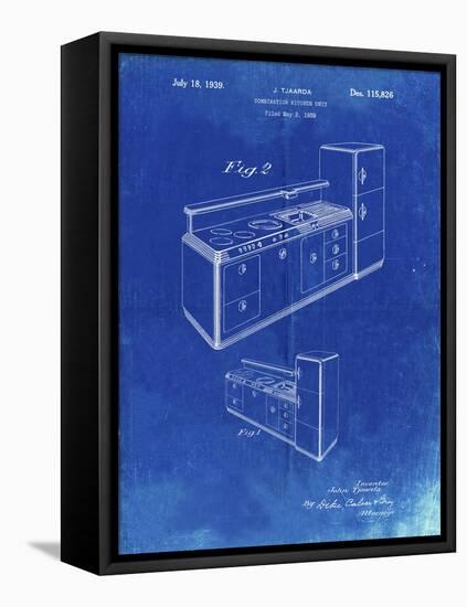 PP659-Faded Blueprint Kitchen Cabinets Poster-Cole Borders-Framed Stretched Canvas