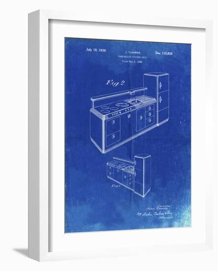 PP659-Faded Blueprint Kitchen Cabinets Poster-Cole Borders-Framed Giclee Print