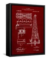 PP66-Burgundy Howard Hughes Oil Drilling Rig Patent Poster-Cole Borders-Framed Stretched Canvas