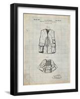 PP661-Antique Grid Parchment Hunting and Fishing Vest Patent Poster-Cole Borders-Framed Giclee Print