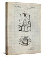 PP661-Antique Grid Parchment Hunting and Fishing Vest Patent Poster-Cole Borders-Stretched Canvas