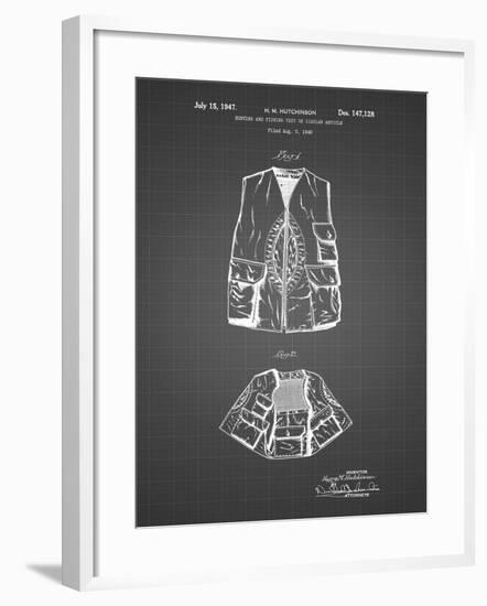 PP661-Black Grid Hunting and Fishing Vest Patent Poster-Cole Borders-Framed Giclee Print