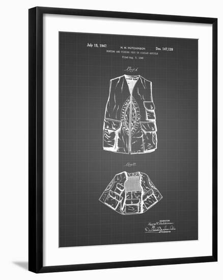 PP661-Black Grid Hunting and Fishing Vest Patent Poster-Cole Borders-Framed Giclee Print