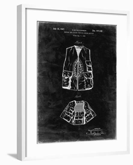 PP661-Black Grunge Hunting and Fishing Vest Patent Poster-Cole Borders-Framed Giclee Print