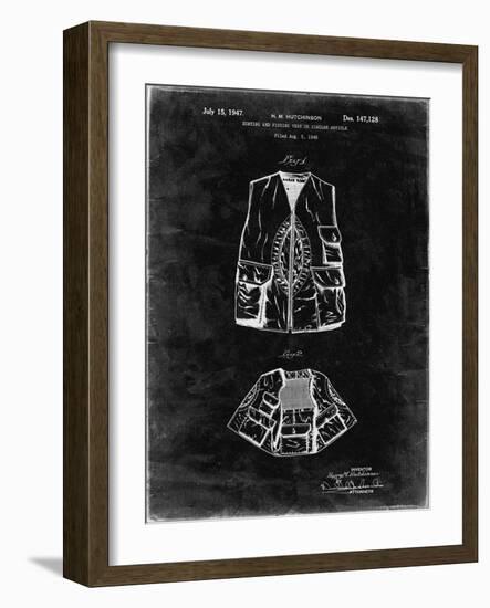 PP661-Black Grunge Hunting and Fishing Vest Patent Poster-Cole Borders-Framed Giclee Print