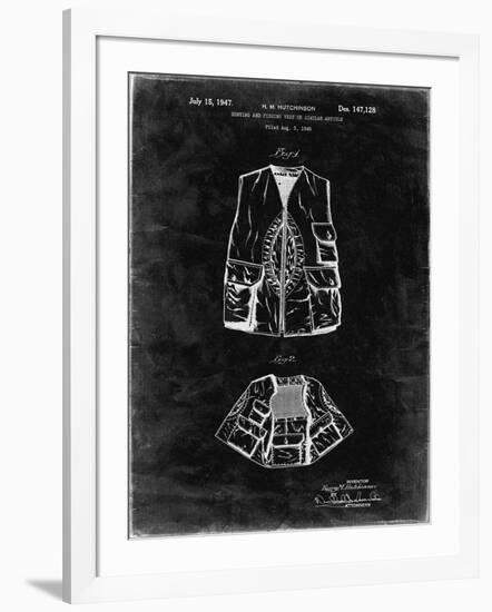 PP661-Black Grunge Hunting and Fishing Vest Patent Poster-Cole Borders-Framed Giclee Print