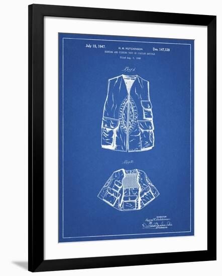 PP661-Blueprint Hunting and Fishing Vest Patent Poster-Cole Borders-Framed Giclee Print