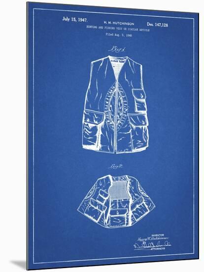 PP661-Blueprint Hunting and Fishing Vest Patent Poster-Cole Borders-Mounted Giclee Print