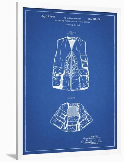 PP661-Blueprint Hunting and Fishing Vest Patent Poster-Cole Borders-Framed Premium Giclee Print