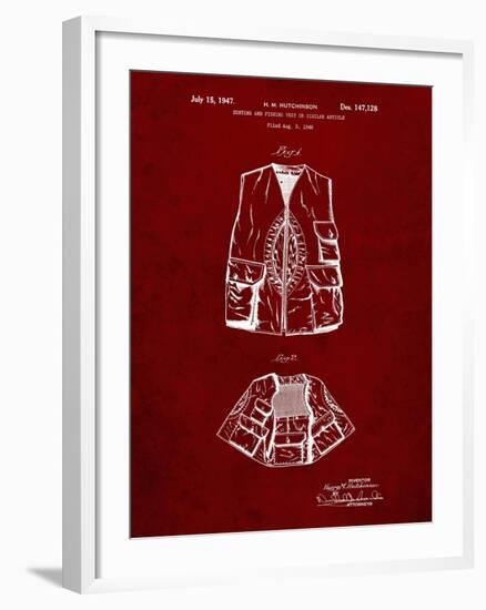 PP661-Burgundy Hunting and Fishing Vest Patent Poster-Cole Borders-Framed Giclee Print