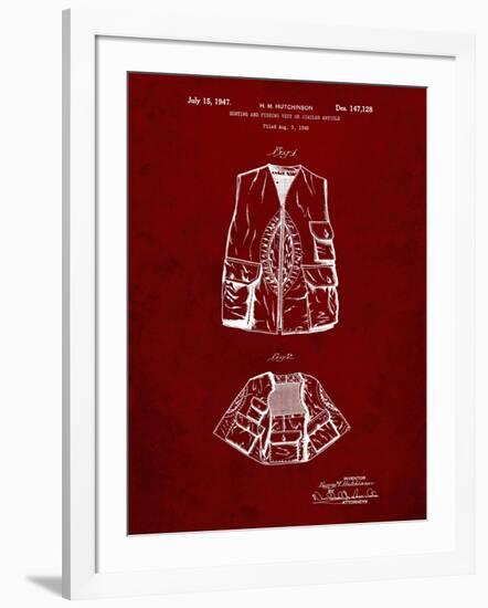 PP661-Burgundy Hunting and Fishing Vest Patent Poster-Cole Borders-Framed Giclee Print