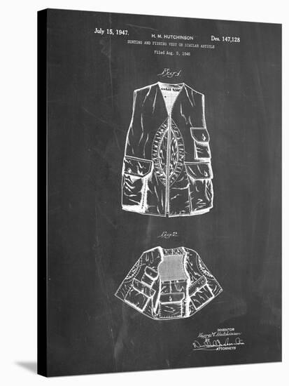 PP661-Chalkboard Hunting and Fishing Vest Patent Poster-Cole Borders-Stretched Canvas