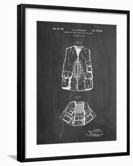 PP661-Chalkboard Hunting and Fishing Vest Patent Poster-Cole Borders-Framed Giclee Print