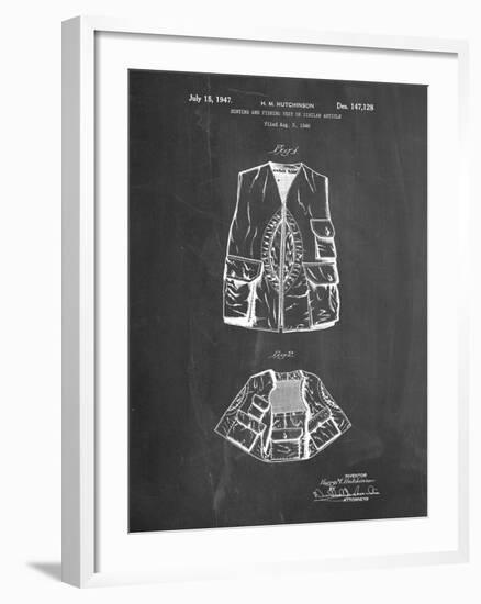 PP661-Chalkboard Hunting and Fishing Vest Patent Poster-Cole Borders-Framed Giclee Print