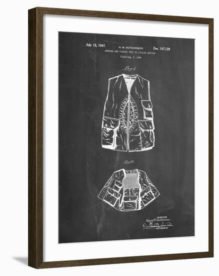 PP661-Chalkboard Hunting and Fishing Vest Patent Poster-Cole Borders-Framed Giclee Print