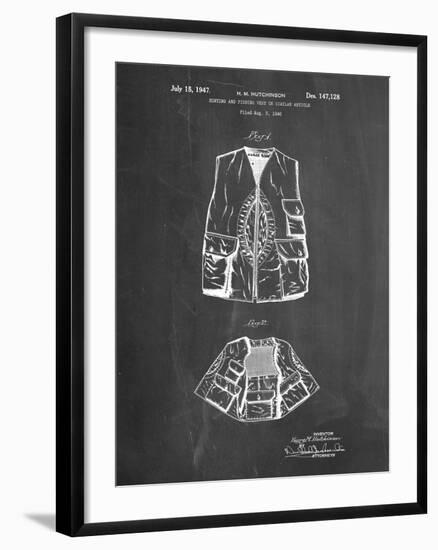 PP661-Chalkboard Hunting and Fishing Vest Patent Poster-Cole Borders-Framed Giclee Print