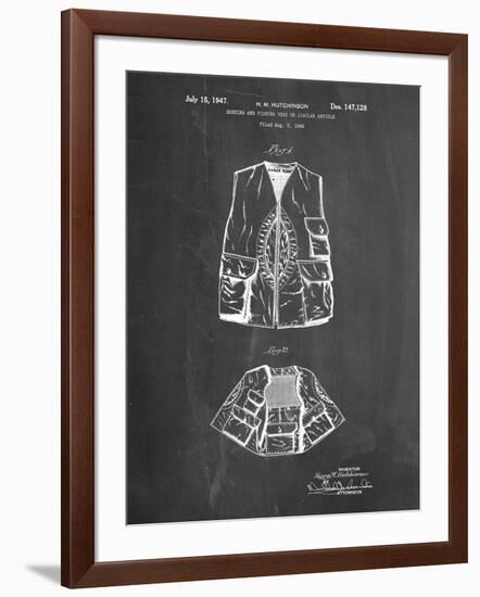 PP661-Chalkboard Hunting and Fishing Vest Patent Poster-Cole Borders-Framed Giclee Print