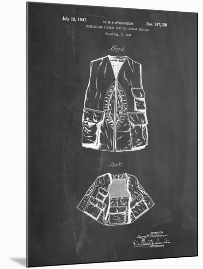 PP661-Chalkboard Hunting and Fishing Vest Patent Poster-Cole Borders-Mounted Giclee Print