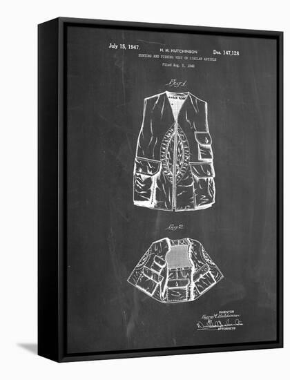 PP661-Chalkboard Hunting and Fishing Vest Patent Poster-Cole Borders-Framed Stretched Canvas