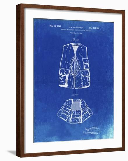 PP661-Faded Blueprint Hunting and Fishing Vest Patent Poster-Cole Borders-Framed Giclee Print