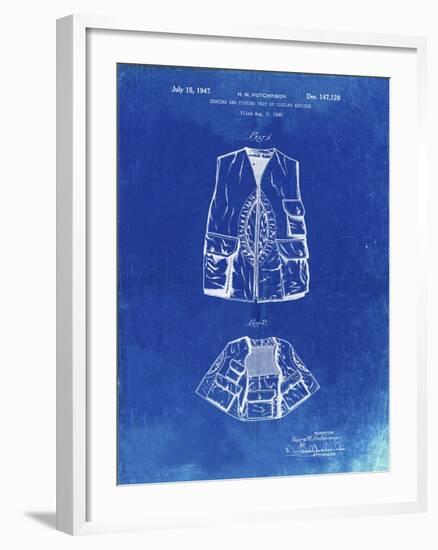 PP661-Faded Blueprint Hunting and Fishing Vest Patent Poster-Cole Borders-Framed Giclee Print