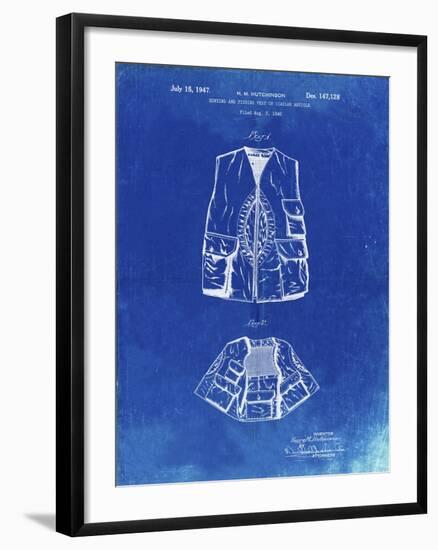 PP661-Faded Blueprint Hunting and Fishing Vest Patent Poster-Cole Borders-Framed Giclee Print