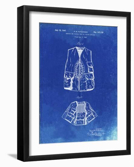 PP661-Faded Blueprint Hunting and Fishing Vest Patent Poster-Cole Borders-Framed Giclee Print