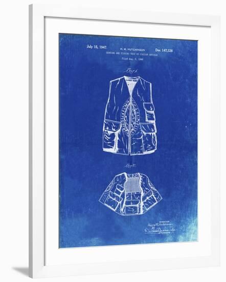 PP661-Faded Blueprint Hunting and Fishing Vest Patent Poster-Cole Borders-Framed Giclee Print