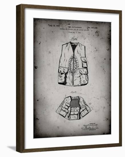 PP661-Faded Grey Hunting and Fishing Vest Patent Poster-Cole Borders-Framed Giclee Print